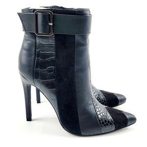 New Black Justfab Women Fall Winter Black Ankle Boots Size 8 US